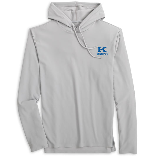 University of Kentucky Hoppin Performance Drawstring Hoodie in Seal by Johnnie-O
