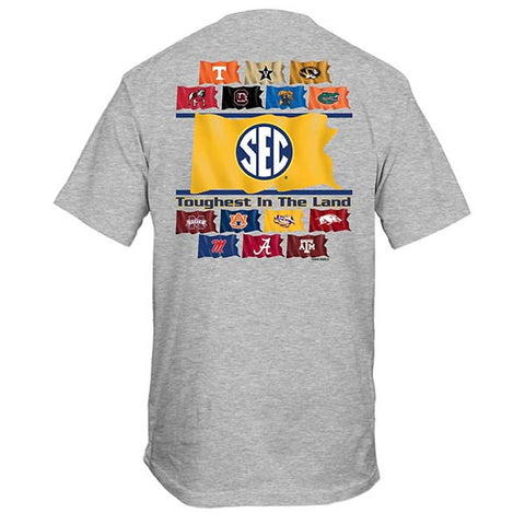 SEC "Toughest in the Land" Flags Short Sleeve Comfort Colors Tee in Grey by Top of the World