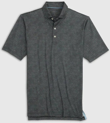 Carter Printed Polo in Heather Black by Johnnie-O