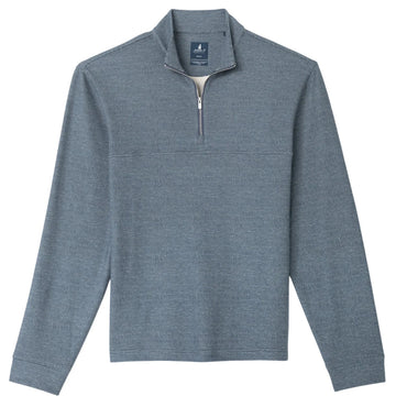 Mikey Printed Check Quarter Zip in Maliblu by Johnnie-O