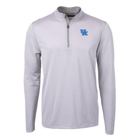 University of Kentucky Virtue Eco Micro Stripe Half-Zip Pullover in Polished/White by Cutter & Buck