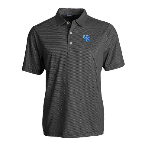 University of Kentucky Pike Eco Symmetry Print Stretch Polo in Black by Cutter & Buck
