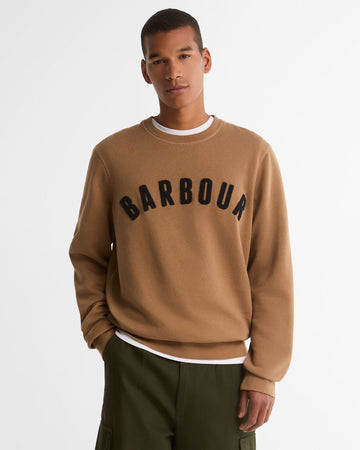 Essential Prep Logo Sweatshirt in Sandstone by Barbour