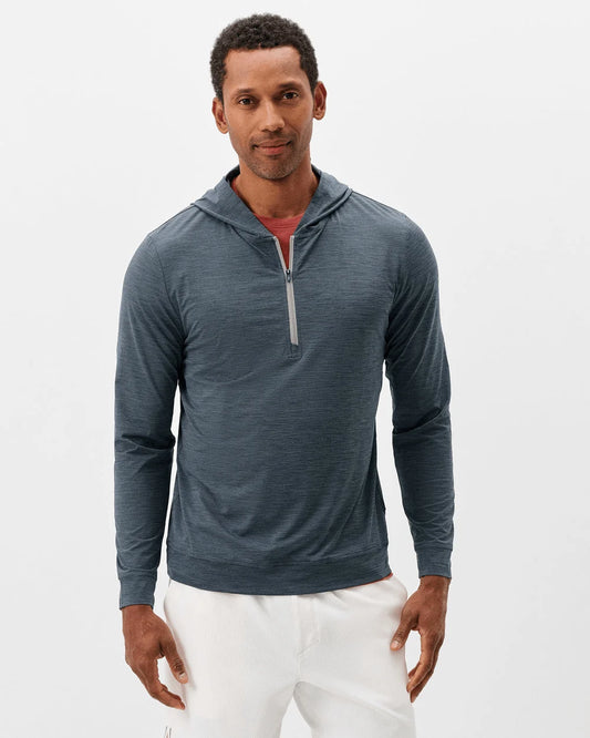 Bixler Performance 1/4 Zip Hoodie in Navy by Johnnie-O