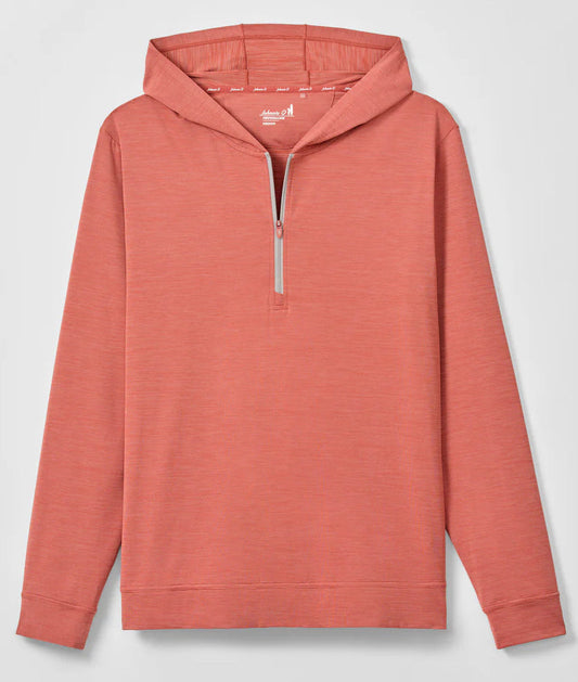 Bixler Performance 1/4 Zip Hoodie in Washed Red by Johnnie-O