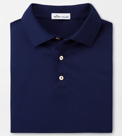 Solid Mercerized Polo in Navy by Peter Millar