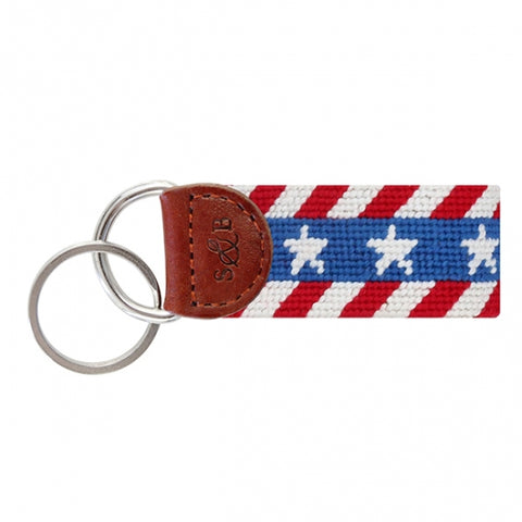 Liberty Stripe Needlepoint Key Fob by Smathers & Branson