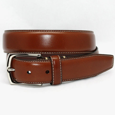 Burnished Tumbled Leather Belt in Saddle Tan by Torino Leather Co.