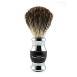 Pure Badger Shaving Brush in Black & Chrome by Edwin Jagger