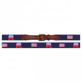 Republican Needlepoint Belt on Navy by Smathers & Branson