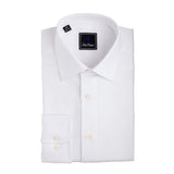 Royal Oxford Barrel Cuff Trim Fit Dress Shirt in White by David Donahue