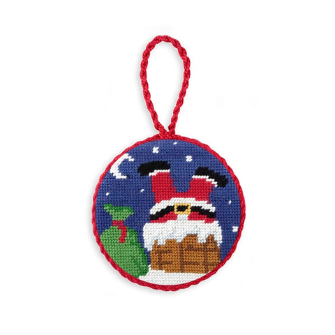Chimney Santa Needlepoint Ornament by Smathers & Branson