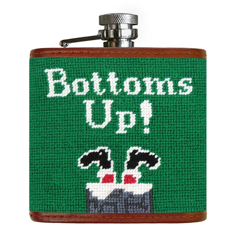 Bottoms Up Needlepoint Flask by Smathers & Branson