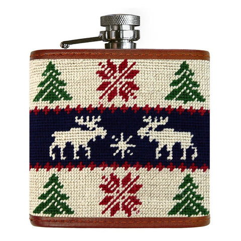 Christmas Sweater Needlepoint Flask by Smathers & Branson