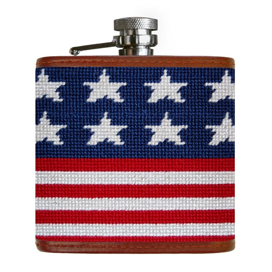 Old Glory Needlepoint Flask by Smathers & Branson