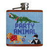 Party Animal Needlepoint Flask by Smathers & Branson