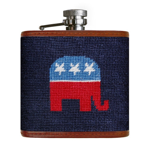 Republican Needlepoint Flask by Smathers & Branson