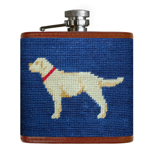 Yellow Lab Needlepoint Flask by Smathers & Branson