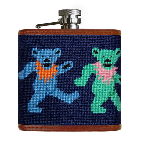 Dancing Bears Needlepoint Flask by Smathers & Branson