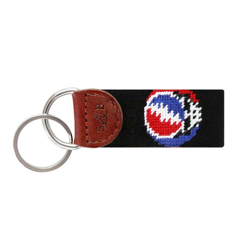 Steal Your Face Needlepoint Key Fob in Black by Smathers & Branson