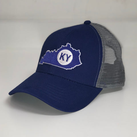 Kentucky State Trucker Hat in Blue by Logan's