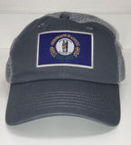 Kentucky Flag Trucker Hat in Charcoal by Logan's