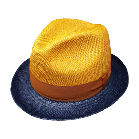 Jason Combinado Panama Hat in Navy and Gold by One Fresh Hat