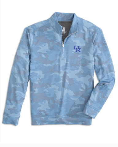 University of Kentucky Titan Camo PREP-FORMANCE 1/4 Zip Pullover in Lake by Johnnie-O