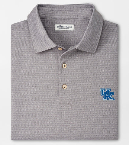 University of Kentucky Groove Performance Jersey Polo in Gale Grey by Peter Millar