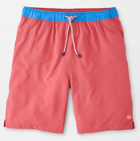 Crown Club Swim Trunk in Cape Red by Peter Millar