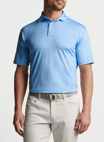 Solid Performance Polo Sean Self-Collar in Cottage Blue by Peter Milla ...