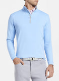 Perth Stretch Loop Terry Quarter-Zip in Cottage Blue by Peter Millar