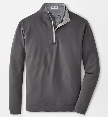 Perth Stretch Loop Terry Quarter-Zip in Iron by Peter Millar