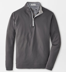 Perth Stretch Loop Terry Quarter Zip in Iron by Peter Millar Logan s