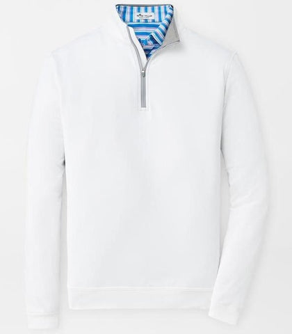Perth Stretch Loop Terry Quarter-Zip in White by Peter Millar