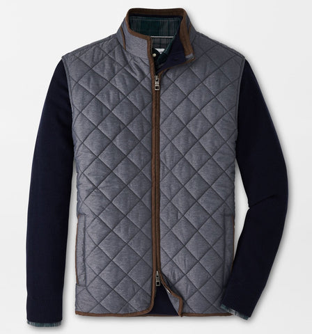 Essex Quilted Travel Vest in Iron by Peter Millar