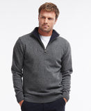 Nelson Essential Half Zip Sweater in Storm Grey by Barbour