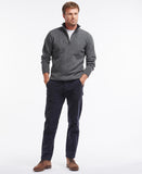 Nelson Essential Half Zip Sweater in Storm Grey by Barbour