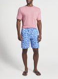 Clouds and Palms Swim Trunk in Carnival Blue by Peter Millar