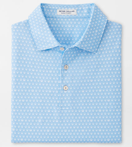 Seeing Double Performance Jersey Polo in Cottage Blue by Peter Millar