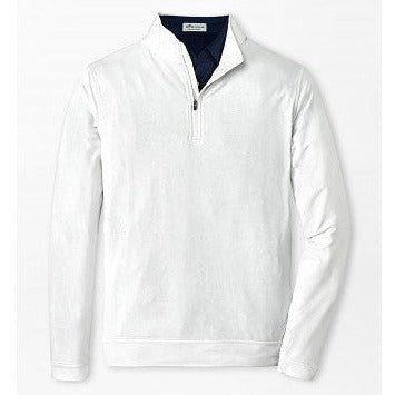 Perth Frondescence Performance Quarter-Zip in White by Peter Millar