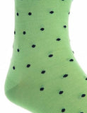 Green With Navy Dot Mid-Calf Socks by Dapper Classics