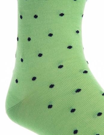 Green With Navy Dot Mid-Calf Socks by Dapper Classics