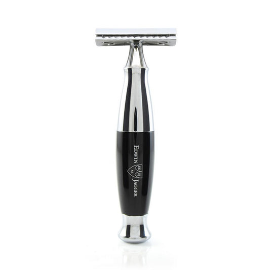 DE Safety Razor in Black and Chrome by Edwin Jagger