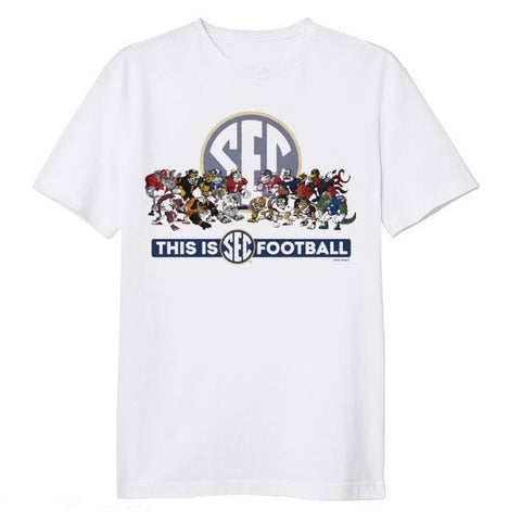 SEC Mascots Short Sleeve Comfort Colors Tee in White by Top of the World