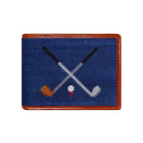 Crossed Clubs Needlepoint Wallet by Smathers & Branson