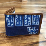 University of Kentucky NCAA National Champions Needlepoint Wallet on Blue by Smathers & Branson