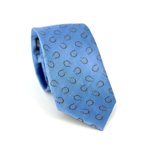 "Lucky" 100% Silk Neck Tie in Sky Blue by Logan's