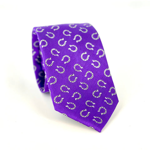 "Lucky" 100% Silk Neck Tie in Purple by Logan's