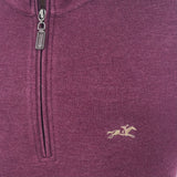 Thoroughbred Stretch Cotton Quarter-Zip Pullover in Maroon by Horn Legend